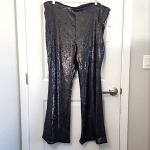 Future Collective Khalana Barfield Sequin Black Women's Pants Size 20W